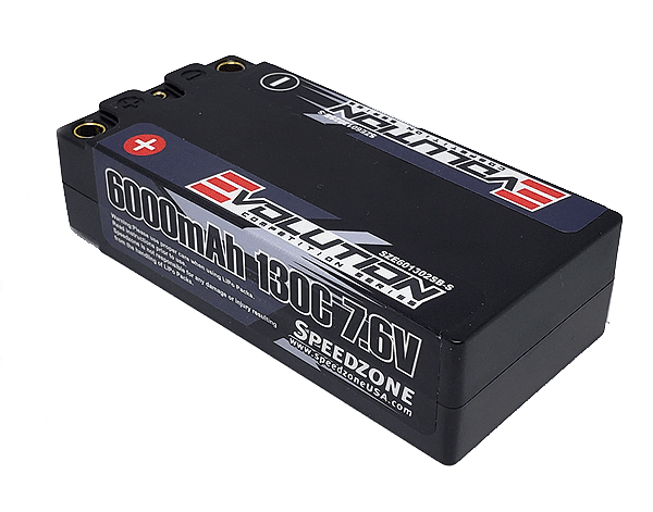 Evolution 6000mAh 130C 2S 7.6V LiHV Shorty Lipo Battery Pack Hard Case w/ 5MM Bullet