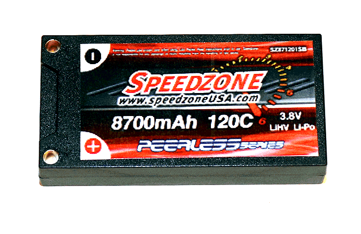 Speedzone 8700mAh 120C 3.8V 1S LiHV Hardcase LiPo Battery Pack 1/12 5MM Inboard