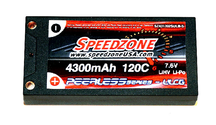 Speedzone 4300mAh 120C 7.6V ULCG SHORTY HardCase LiPo 2S Battery Pack 5MM Inboard