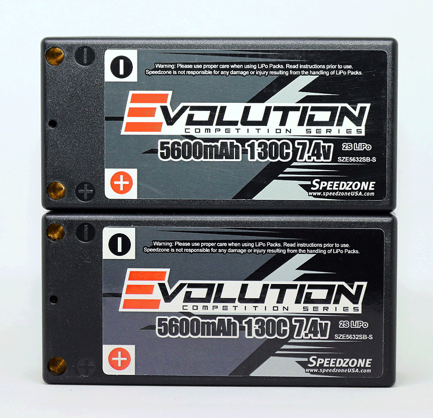Evolution 5600mAh 130C 7.4V 2S SHORTY Lipo Battery Pack 5MM LOW IR HIGH AV *2 Packs*