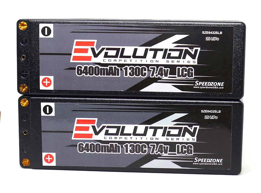 Evolution 6400mAh 130C 2S 7.4V LCG Hardcase Lipo Battery 5mm *SUPER IR AV* (2 Packs)