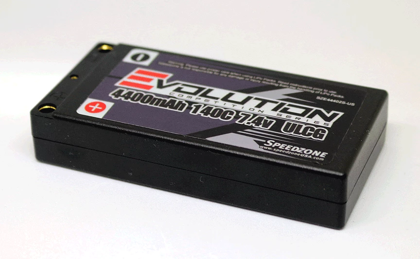 Evolution 4400mAh 140C 7.4V 2S ULCG Thin SHORTY LiPo Battery Pack 5MM Inboard LCG