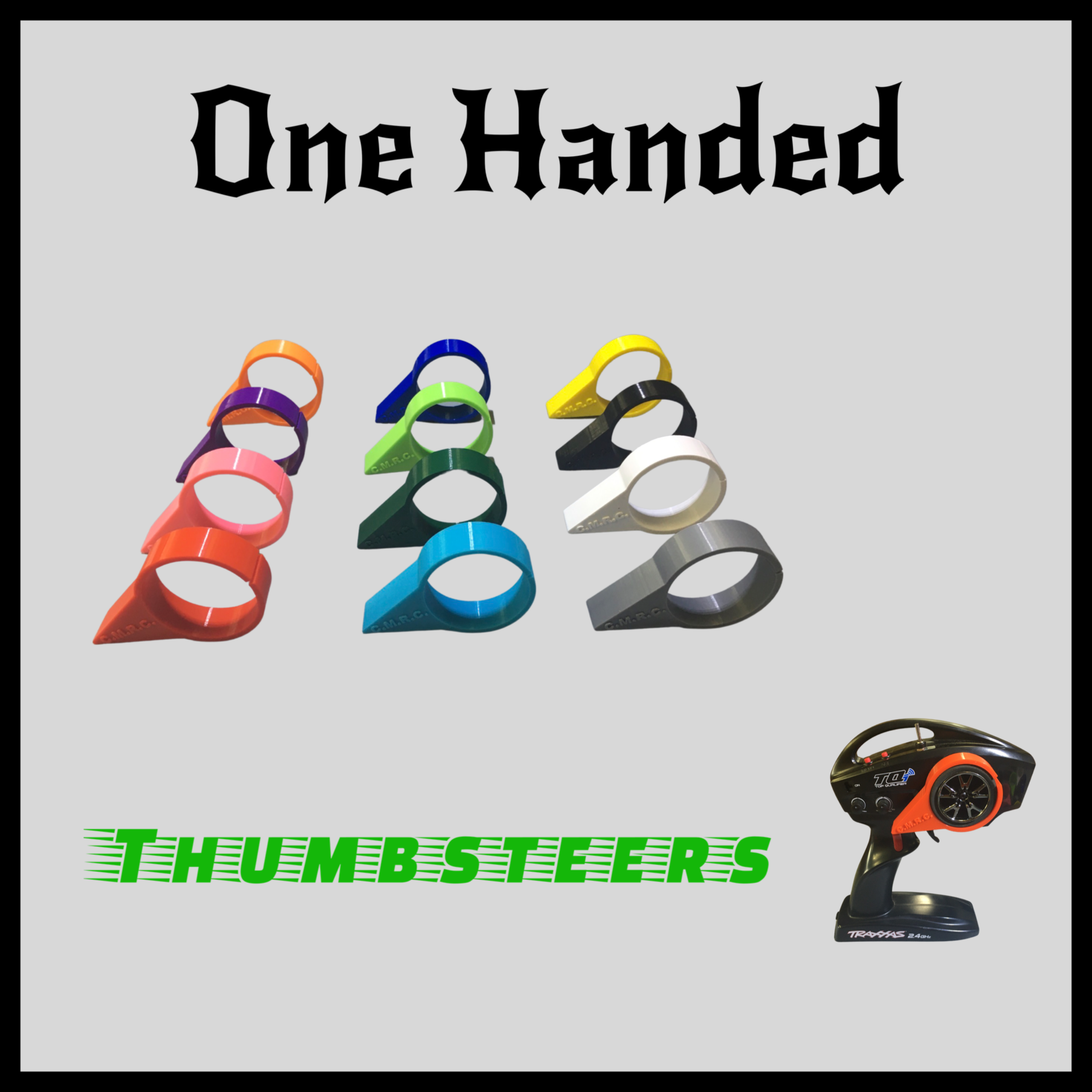 One Handed Thumbsteer For Your Remote such as Traxxas,  Axial, Redcat, Flysky, & more