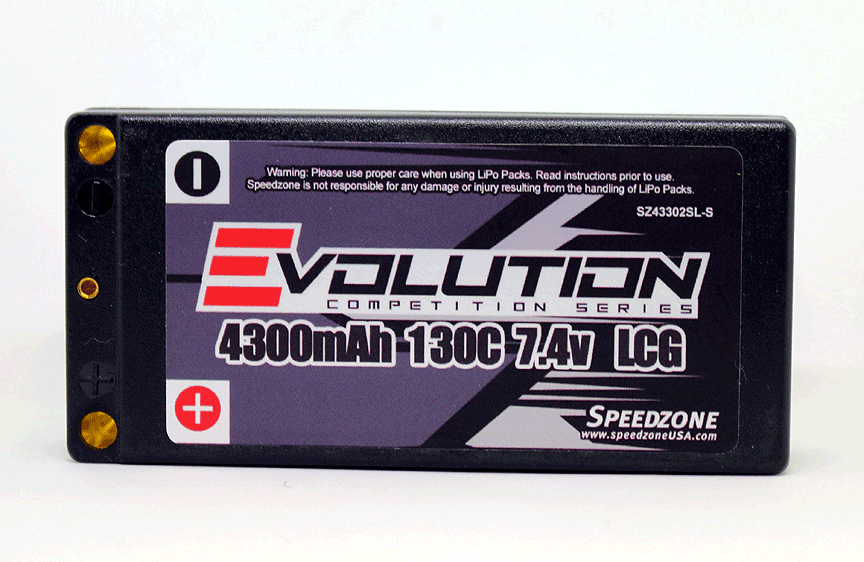 Evolution 4300mAh 130C 7.4V 2S LCG SHORTY LiPo Battery Pack 5MM Inboard