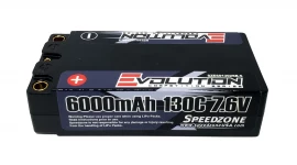 Evolution 6000mAh 130C 2S 7.6V LiHV Shorty Lipo Battery Pack Hard Case w/ 5MM Bullet