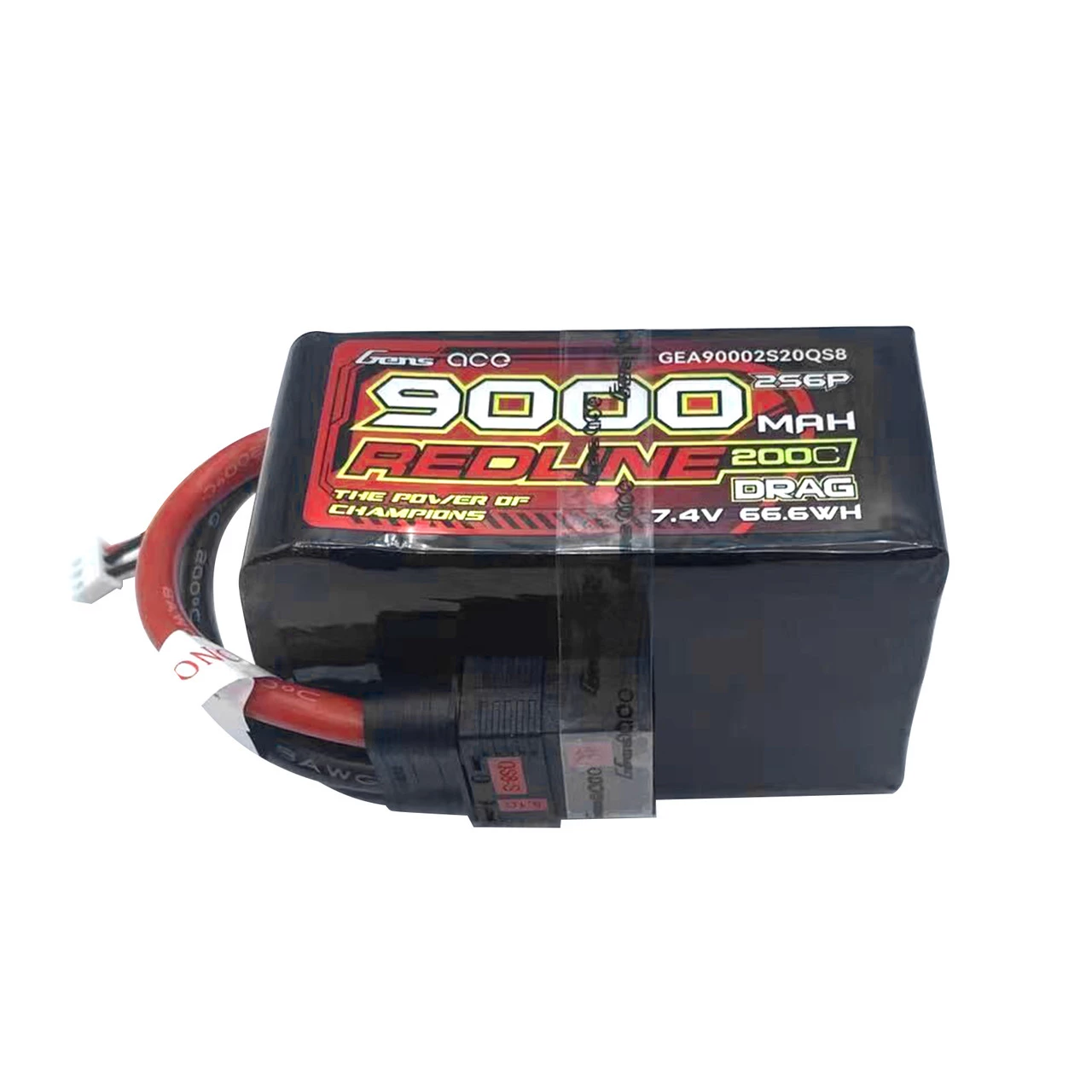 Gens ace Lipo Redline Drag Race 9000mAh 7.4V 200C 2S6P QS8 Plug - GEA90002S20QS8
