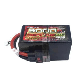 Gens ace Lipo Redline Drag Race 9000mAh 7.4V 200C 2S6P QS8 Plug - GEA90002S20QS8