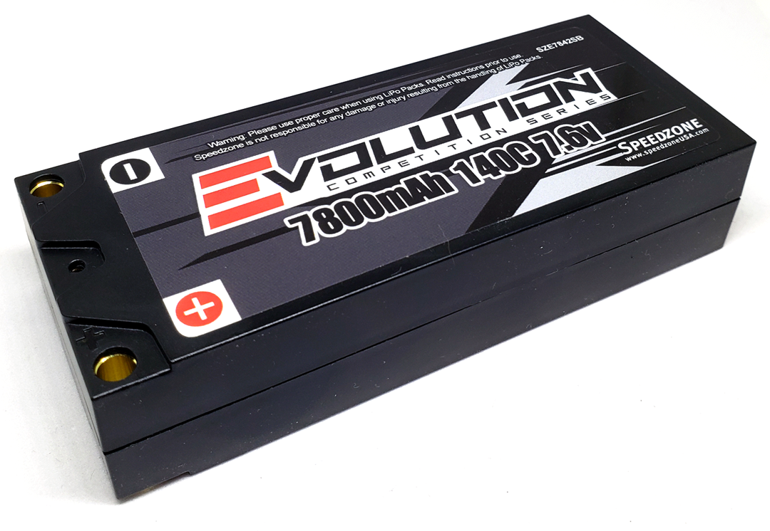 Evolution 7800mAh 140C 7.6V Mid Size Shorty 2S HV Battery Pack 1/18 Scale SZE7842SB