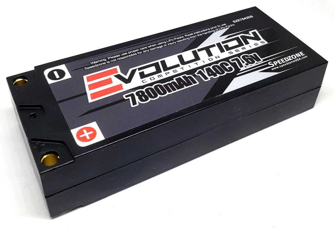 Evolution 7800mAh 140C 7.6V Mid Size Shorty 2S HV Battery Pack 1/18 Scale SZE7842SB