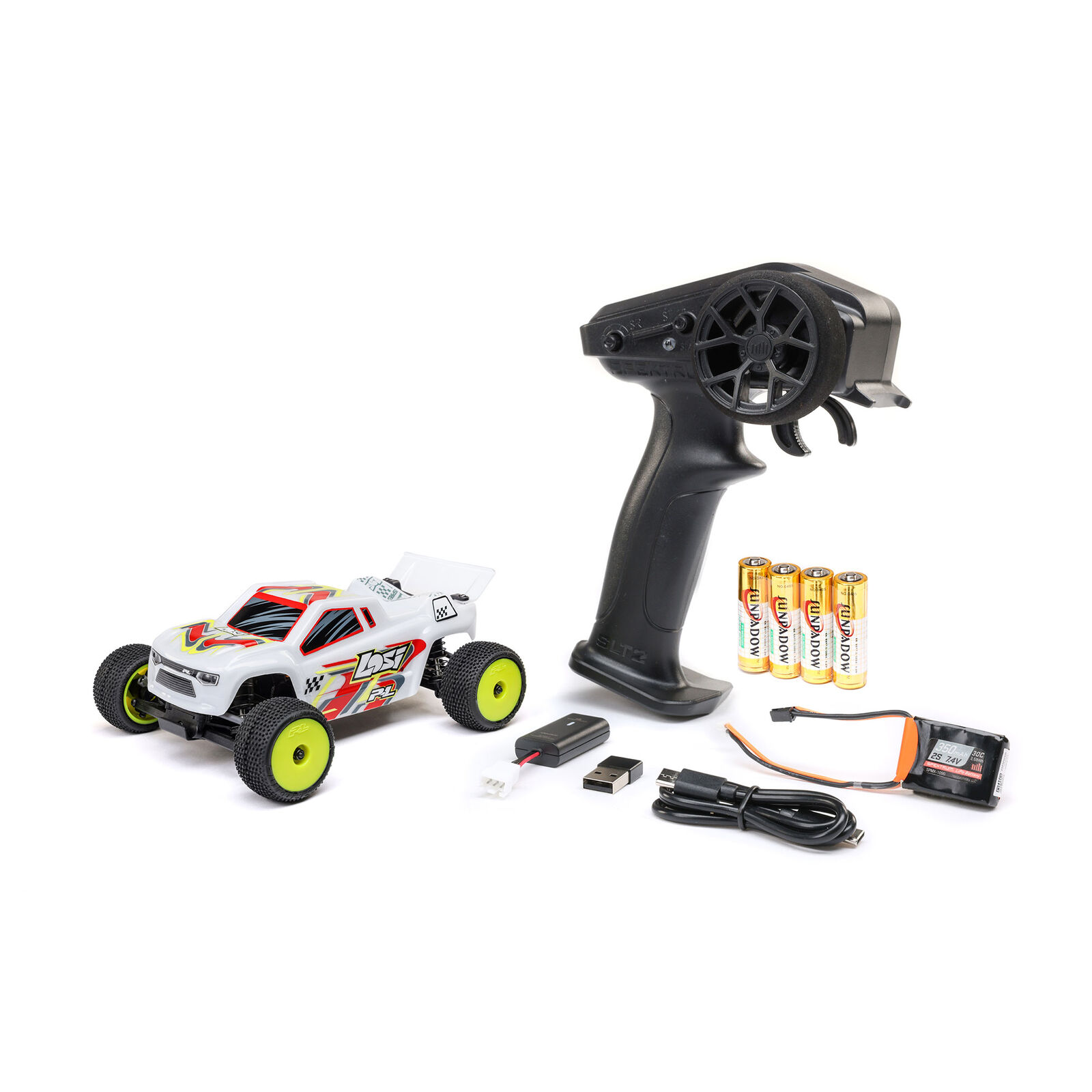 Losi 1/28 Micro-T 2S 2WD Stadium Truck (Battery/Charger Incl.),White LOS-1392T1