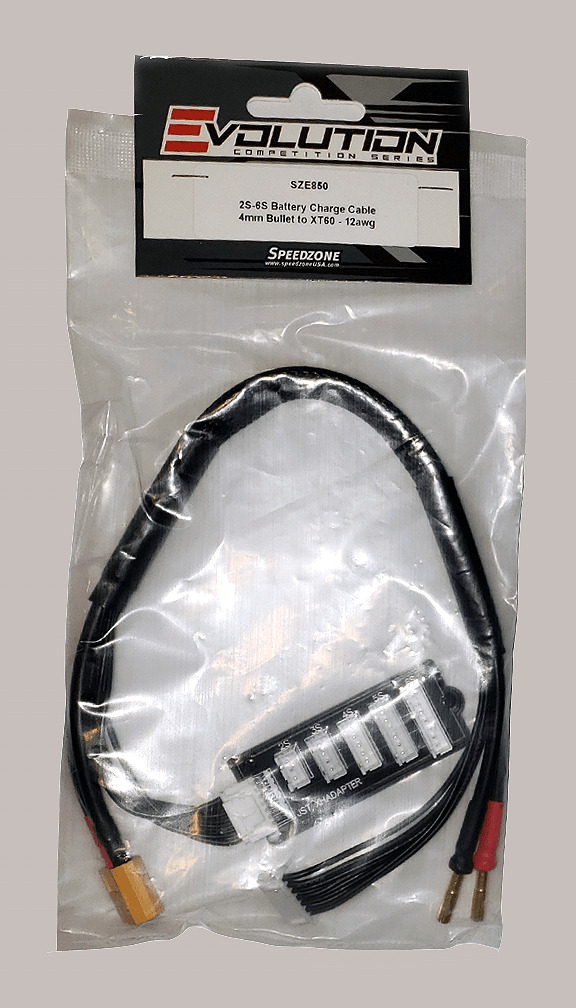 Evolution 2S-6S Lipo Battery Charge Cable Lead w Balance Board 12awg 4mm to XT60