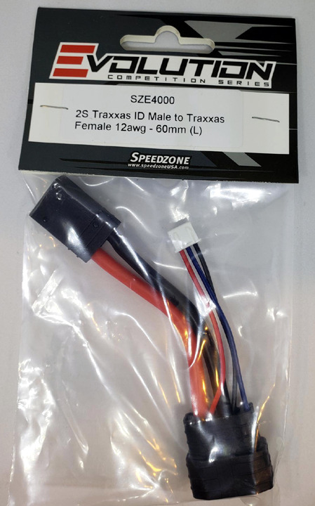 Evolution 2S Traxxas ID Male to Traxxas Female Adapter 12awg Wire - Lipo Battery