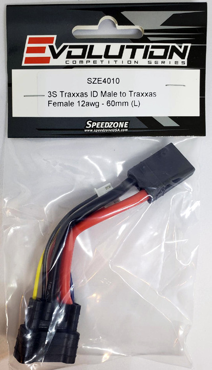 Evolution 3S Traxxas ID Male to Traxxas Female Adapter 12awg Wire - Lipo Battery