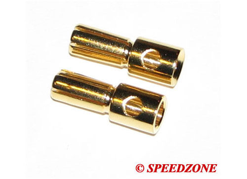 Speedzone 5mm Gold Plated Bullet Male Connector (2) NEW