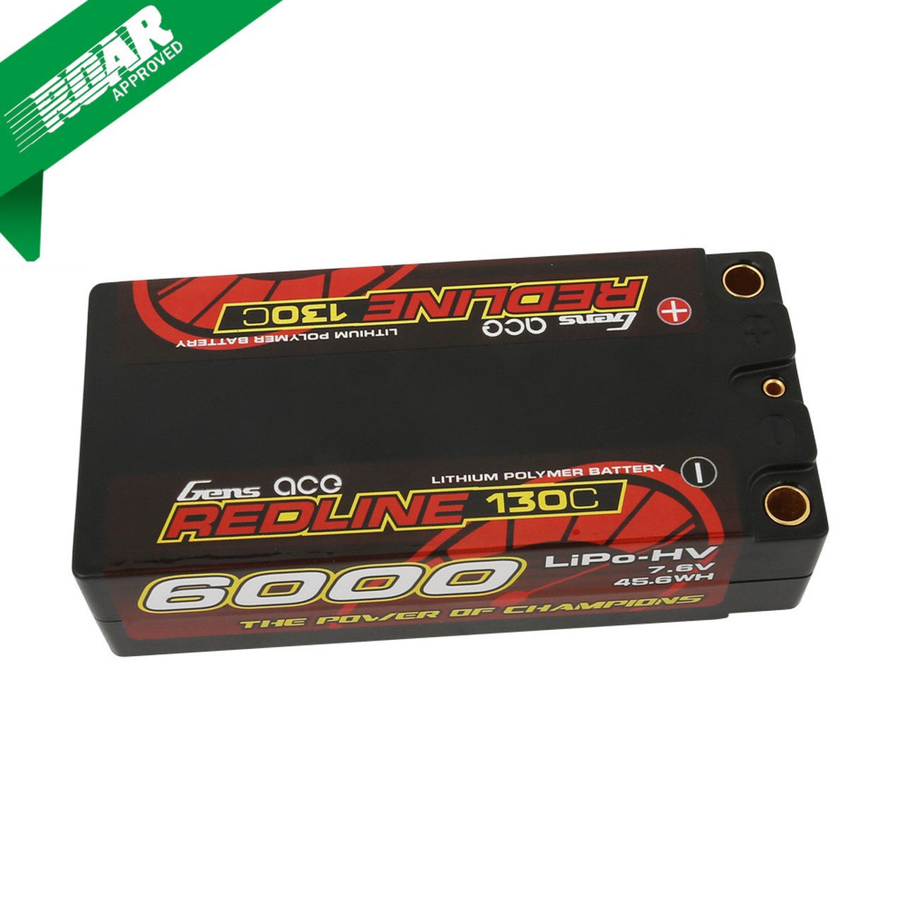 Gens Ace Redline Series 6000mAh 7.6V 130C 2S2P HardCase HV Shorty Lipo Battery Pack