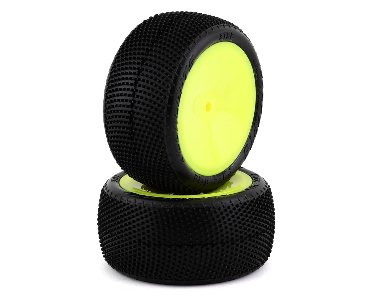 JConcepts Fuzz Bite Pre-Mounted Rear Buggy Carpet Tires (Yellow) (2) 3152-201021