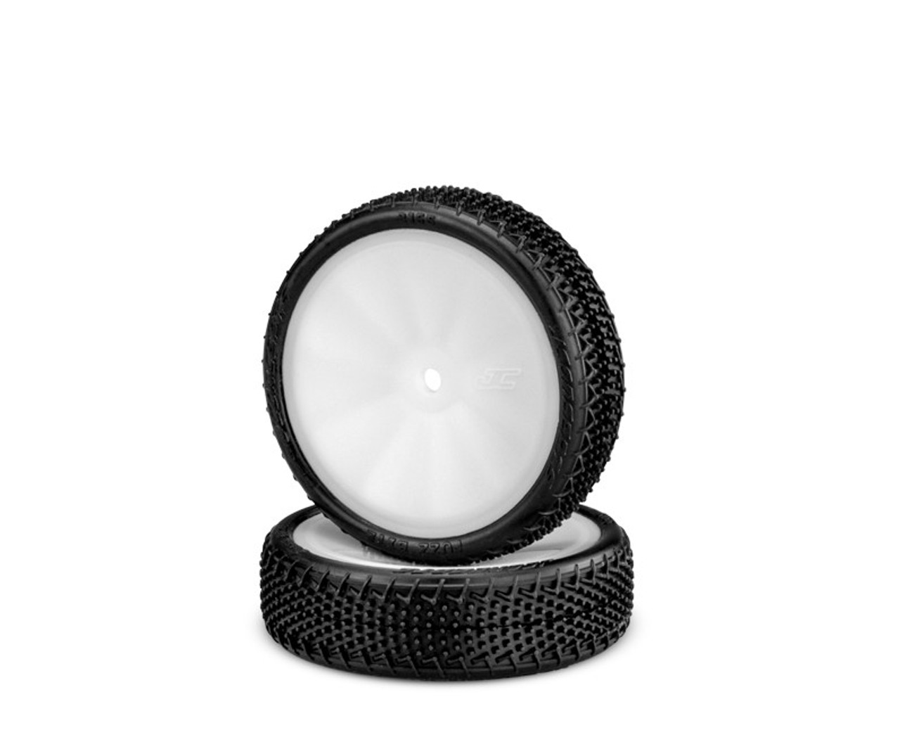 JConcepts Fuzz Bite LP 2wd Front – Pre-Mounted on 3376W White Wheels 3165-101011