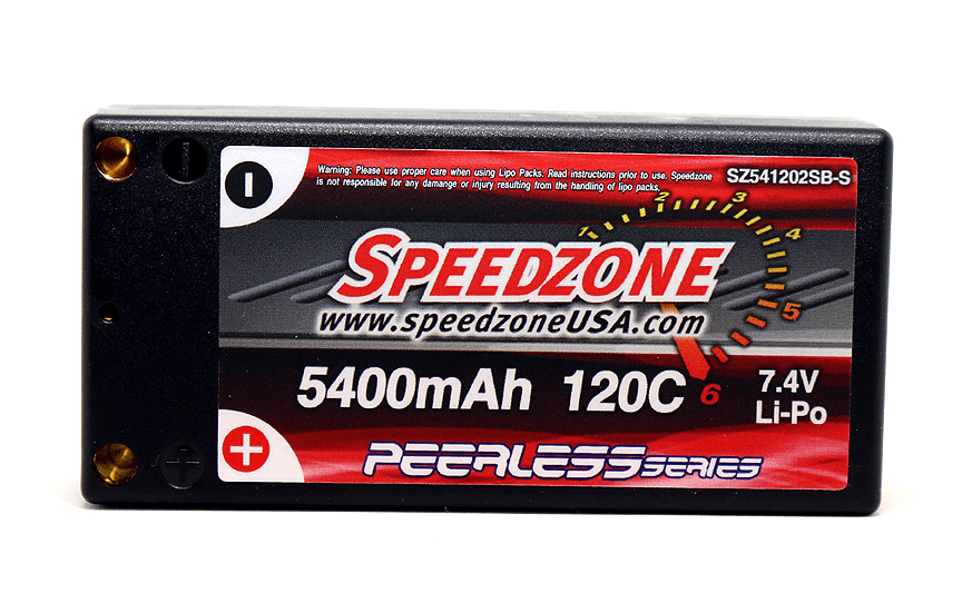 Speedzone 5400mAh 120C 2S SHORTY HardCase LiPo 7.4V Battery Pack 5mm Ships from USA