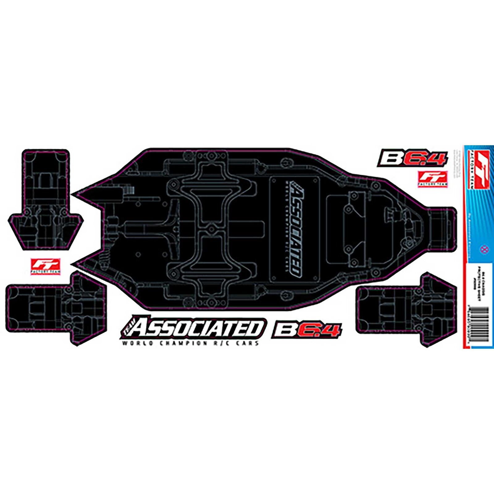 Team Associated  RC10B6.4 FT Chassis Protective Sheet +3mm, Printed ASC91999