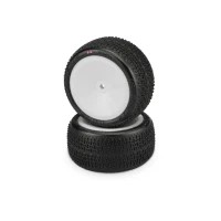 JConcepts Twin Pins 2wd Rear Buggy Tires, Pink Compound, Pre-Mounted on 3348W Wheels