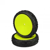 JConcepts Swaggers 2wd Front Buggy Tires, Pink Compound, Pre-Mounted on 3376Y Wheels